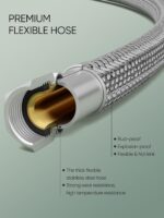 Cobbe Bathroom Faucets for Sink 3 Hole, 4 Inch with Pop Up Drain and 2 Supply Hoses, 2 Handle Centerset Bathroom Faucet for Sink Vanity, Midnight Black Matte - Image 6