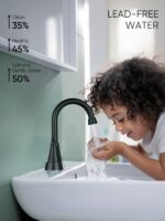 Cobbe Bathroom Faucets for Sink 3 Hole, 4 Inch with Pop Up Drain and 2 Supply Hoses, 2 Handle Centerset Bathroom Faucet for Sink Vanity, Midnight Black Matte - Image 7