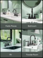 Cobbe Bathroom Faucets for Sink 3 Hole, 4 Inch with Pop Up Drain and 2 Supply Hoses, 2 Handle Centerset Bathroom Faucet for Sink Vanity, Midnight Black Matte - Image 9