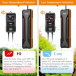 hygger Aquarium Heater 300W/500W/800W/1000W, Submersible Fish Tank Heater with Digital LED Controller and Intelligent Leaving Water Automatically Stop Heating System, for Freshwater and Saltwater - Image 4