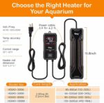 hygger Aquarium Heater 300W/500W/800W/1000W, Submersible Fish Tank Heater with Digital LED Controller and Intelligent Leaving Water Automatically Stop Heating System, for Freshwater and Saltwater - Image 6