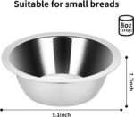 2PCS Kennel Water Bowl Hanging,Stainless Steel Puppy Bowls for Small Dog Cage,Kennel, Crate, Catio Accessories,Dog Crate Water Bowl Dish Feeder Food Holder No Spill(8oz/1cup) - Image 3