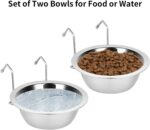 2PCS Kennel Water Bowl Hanging,Stainless Steel Puppy Bowls for Small Dog Cage,Kennel, Crate, Catio Accessories,Dog Crate Water Bowl Dish Feeder Food Holder No Spill(8oz/1cup) - Image 5
