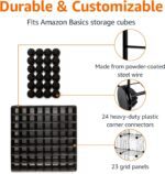 Amazon Basics Cube Wire Grid Stackable Storage Shelves, 6-Cube, 12.6"D x 26"W x 38"H, Black - Image 4