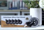 Office Chair Caster Wheels Set of 5 Heavy Duty & Safe for All Floors Including Hardwood 3" Rubber Replacement for Desk Floor Mats - Image 7