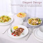 Herogo 12 Pieces Dinnerware Dishes Set for 4, Handmade Stoneware Dining Plates and Bowls Sets, Double Reactive Glaze, Microwave & Dishwasher Safe, Scratch Resistant, Speckled White - Image 6