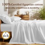 Shilucheng 100% Cotton Queen Size Sheets Set - 1500 Thread Count，Luxury Egyptian Cotton Bed Sheets，5-Star Hotel Quality Sheets, Breathable & Cooling, 16 Inch Deep Pocket - 4 Piece (White) - Image 3
