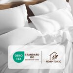 Shilucheng 100% Cotton Queen Size Sheets Set - 1500 Thread Count，Luxury Egyptian Cotton Bed Sheets，5-Star Hotel Quality Sheets, Breathable & Cooling, 16 Inch Deep Pocket - 4 Piece (White) - Image 4