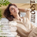 Shilucheng 100% Cotton Queen Size Sheets Set - 1500 Thread Count，Luxury Egyptian Cotton Bed Sheets，5-Star Hotel Quality Sheets, Breathable & Cooling, 16 Inch Deep Pocket - 4 Piece (White) - Image 6