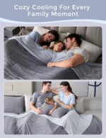 Momcozy Life CoolMurm Cooling Comforter for Hot Sleepers, King/Cali King 106"x90" Soft Breathable Pregnancy Cooling Blanket, 3-Second Cooling, 8 Hours+ Stay Cool All Night, Deep Light Grey - Image 10