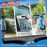 3 in 1 Rechargeable Window Vacuum Squeegee Cordless with 10 inch Blade, Window Cleaner for Efficiently Spraying, Wiping and Vacuuming Windows, Mirrors, Shower Glass, Tiles and Countertops, Blue - Image 3
