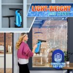 3 in 1 Rechargeable Window Vacuum Squeegee Cordless with 10 inch Blade, Window Cleaner for Efficiently Spraying, Wiping and Vacuuming Windows, Mirrors, Shower Glass, Tiles and Countertops, Blue - Image 6