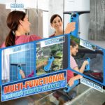 3 in 1 Rechargeable Window Vacuum Squeegee Cordless with 10 inch Blade, Window Cleaner for Efficiently Spraying, Wiping and Vacuuming Windows, Mirrors, Shower Glass, Tiles and Countertops, Blue - Image 7
