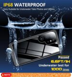 SPIDERCASE for Samsung Galaxy S25 Ultra Case Waterproof, Built-in Screen&Camera Lens Protector, [IP68 Underwater][12FT Military Grade Shockproof] Full Protection Phone Case 6.9”, Blue/Clear - Image 5
