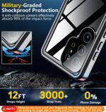SPIDERCASE for Samsung Galaxy S25 Ultra Case Waterproof, Built-in Screen&Camera Lens Protector, [IP68 Underwater][12FT Military Grade Shockproof] Full Protection Phone Case 6.9”, Blue/Clear - Image 6