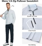 Rouen Quarter Zip Pullover Men Dry Fit Lightweight Moisture Wicking Golf 1/4 Zip Pullover Mens Pocket Mock Neck Sweatshirt - Image 5