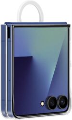 Samsung Galaxy Z Flip7 Ring Phone Case Clear, Protective Cover with Built-in Ring, Easy to Carry, Slim, Sleek, US Version, Transparent - Image 9