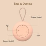 Portable Baby Sound Machine [White Noise for Babies Kids Adults][Sleep Soother][12 Soothing Sounds] 15 Hours Battery Life, Registry Gift,Shower,Clips on Baby Stroller.Peach - Image 8