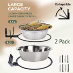 2 Pack 8.5" Squirrel and Bird Feeder for Outside Tree/Fence, Removable Metal Bowl Feeder with Drainage Holes, Adding 1 for Squirrel Watering or Bird Bath/Swim, Sturdy Easy Clean Feeders for Outdoor - Image 3