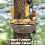 2 Pack 8.5" Squirrel and Bird Feeder for Outside Tree/Fence, Removable Metal Bowl Feeder with Drainage Holes, Adding 1 for Squirrel Watering or Bird Bath/Swim, Sturdy Easy Clean Feeders for Outdoor - Image 8
