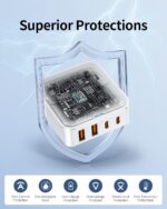 USB C Charger Block 30W,Slim Flat USB Wall Charger Plug with 2 Outlet Ports,Multi USB C Charging Power Adapter for Home Travel Office School - Image 6