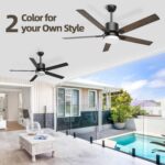 Sky sea Ceiling Fan with Light: Low Profile Black Ceiling Fan with Light and Remote/APP Control Reversible Dimmable Flush Mount Modern for Bedroom Livingroom Indoor Outdoor Patio 52 Inch - Image 3