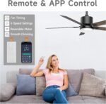 Sky sea Ceiling Fan with Light: Low Profile Black Ceiling Fan with Light and Remote/APP Control Reversible Dimmable Flush Mount Modern for Bedroom Livingroom Indoor Outdoor Patio 52 Inch - Image 4