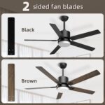 Sky sea Ceiling Fan with Light: Low Profile Black Ceiling Fan with Light and Remote/APP Control Reversible Dimmable Flush Mount Modern for Bedroom Livingroom Indoor Outdoor Patio 52 Inch - Image 9