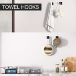 5-Piece Matte Black Bathroom Accessories Set, SUS304 Stainless Steel Wall Mounted 16 Inch Hand Towel Bar, Toilet Paper Holder, Towel Ring, Towel Hooks, Bathroom Hardware Set, Towel Bar Set - Image 9
