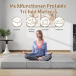 Folding Mattress Single Size,6 inch Memory Foam Tri Portable Trifold Mattress Topper Single with Breathable & Washable Cover, Foldable Guest Bed for Camping(25"×75"×6") - Image 4