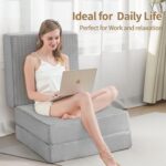 Folding Mattress Single Size,6 inch Memory Foam Tri Portable Trifold Mattress Topper Single with Breathable & Washable Cover, Foldable Guest Bed for Camping(25"×75"×6") - Image 5