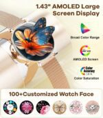 LIGE Smart Watches for Women with Calls/Answer:1.43" AMOLED Smart Watch Compatible with Android & iPhone, Waterproof Fitness Tracker for Women with Heart Rate/Sleep Monitor/120 Sports Modes/Pedometer - Image 3