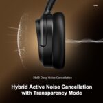 Bluetooth Headphones, Hybrid Active Noise Cancelling Wireless Headphones Over Ear with Microphone, Up to 140H Playtime, Transparency Mode, Deep Bass, Clear Calls, Comfort fit for Travel, Home Office - Image 4