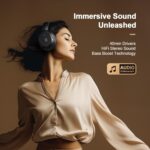 Bluetooth Headphones, Hybrid Active Noise Cancelling Wireless Headphones Over Ear with Microphone, Up to 140H Playtime, Transparency Mode, Deep Bass, Clear Calls, Comfort fit for Travel, Home Office - Image 6