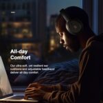 Bluetooth Headphones, Hybrid Active Noise Cancelling Wireless Headphones Over Ear with Microphone, Up to 140H Playtime, Transparency Mode, Deep Bass, Clear Calls, Comfort fit for Travel, Home Office - Image 7