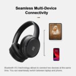 Bluetooth Headphones, Hybrid Active Noise Cancelling Wireless Headphones Over Ear with Microphone, Up to 140H Playtime, Transparency Mode, Deep Bass, Clear Calls, Comfort fit for Travel, Home Office - Image 8