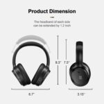 Bluetooth Headphones, Hybrid Active Noise Cancelling Wireless Headphones Over Ear with Microphone, Up to 140H Playtime, Transparency Mode, Deep Bass, Clear Calls, Comfort fit for Travel, Home Office - Image 9