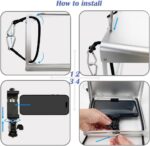 Cell Phone Fence Mount with Shade, BUMOVE Fence Phone Holder for iPhone, GoPro, Mevo Start and Other Action Cameras, for Recording Baseball, Football, Rugby, Softball, Hockey and Tennis Games (Silver) - Image 5