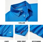 Mens Golf Shirt Moisture Wicking Dry Fit Performance Sport Short Sleeve Striped Golf Polo Shirts for Men - Image 5