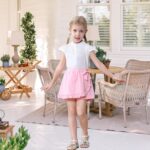 Toddler Baby Girls Skorts Skirt Little Girls Ruffle Flying Skirts Front Hem Solid Casual Stretch Skort for Baby Girls - Image 3