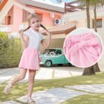 Toddler Baby Girls Skorts Skirt Little Girls Ruffle Flying Skirts Front Hem Solid Casual Stretch Skort for Baby Girls - Image 6