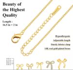 14K Gold Plated Bow Necklace for Women, Dainty Bow Pendant Choker Necklace, Fashion Bow Jewelry Gift - Image 8