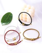 AIMADE Bracelets for Women Adjustable Charm Bracelet, 18k Gold-plated Buckle Design Titanium Steel Wire Rope Women's Gift Jewelry - Image 8