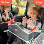 PILLANI Kids Travel Tray for Car - Car Seat Tray for Kids Travel, Road Trip Essentials - Carseat Table for Roadtrip Activities - Must Have Toddler Lap Desk Organizer for Airplane - Car Accessories - Image 4
