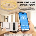 Ceiling Fans with Lights and Remote, 20'' Low Profile Flush Mount Ceiling Fan with 6 Speeds & 3 Color Temperature, 3000-6500K Dimmable Led Fandelier for Bedroom Livingroom, White - Image 6