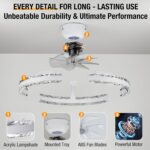 Ceiling Fans with Lights and Remote, 20'' Low Profile Flush Mount Ceiling Fan with 6 Speeds & 3 Color Temperature, 3000-6500K Dimmable Led Fandelier for Bedroom Livingroom, White - Image 7