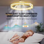 Ceiling Fans with Lights and Remote, 20'' Low Profile Flush Mount Ceiling Fan with 6 Speeds & 3 Color Temperature, 3000-6500K Dimmable Led Fandelier for Bedroom Livingroom, White - Image 9