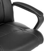 Amazon Basics Office Computer Task Desk Chair with Padded Armrests, Mid-Back, Adjustable, 360 Swivel, Rolling, 275 Pound Capacity, 24.2"D x 24"W x 34.8"H, Black Faux Leather - Image 7