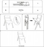 CangLong 18" Dining Chairs Set of 2, Foldable Chairs with Padded Seats and Solid Wood Frame for Dining, Living Room & Meeting Room, Walnut+Beige - Image 7