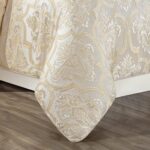 Loom and Mill 9-Piece Comforter Bed in a Bag, Elegant Damask Floral Comforter Set Queen Size, All Season Jacquard Bedding Sets with Bed Skirt, Euro Shams and Decorative Pillows(Beige Gold, Queen) - Image 6